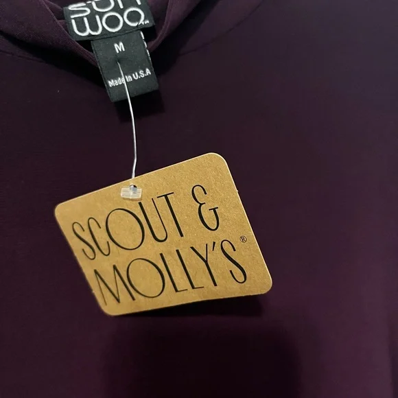 Scout and Molly Dress - Mock Neck Dress in Medium- Eggplant- NWT - Picture 3 of 8